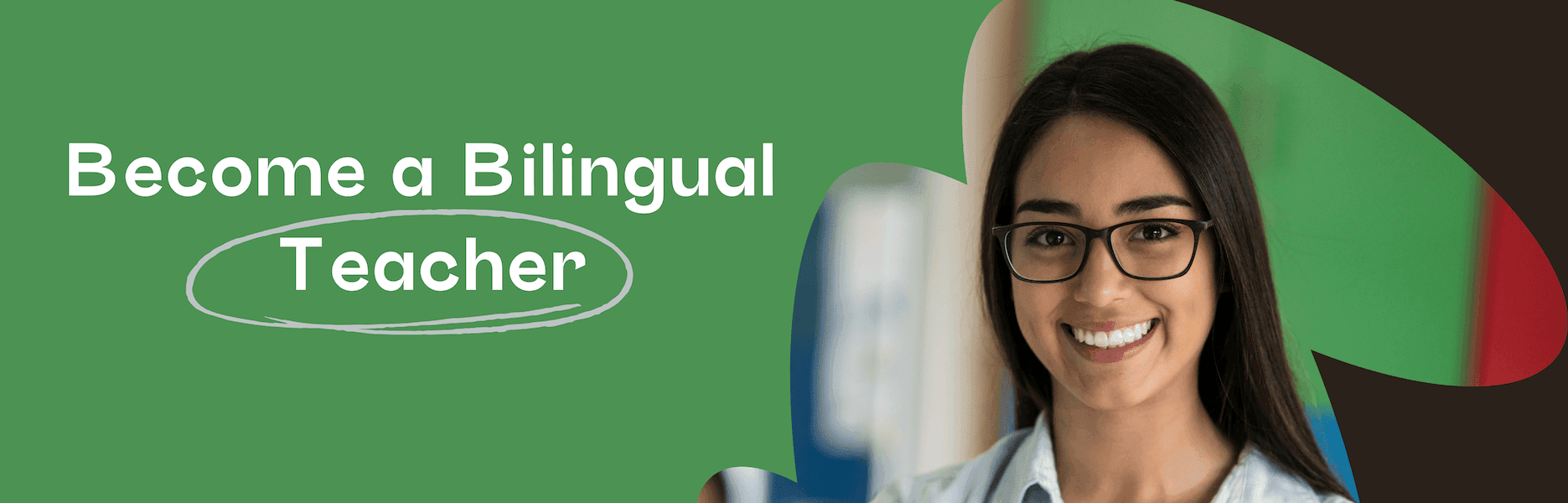 Bilingual teacher standing in a classroom