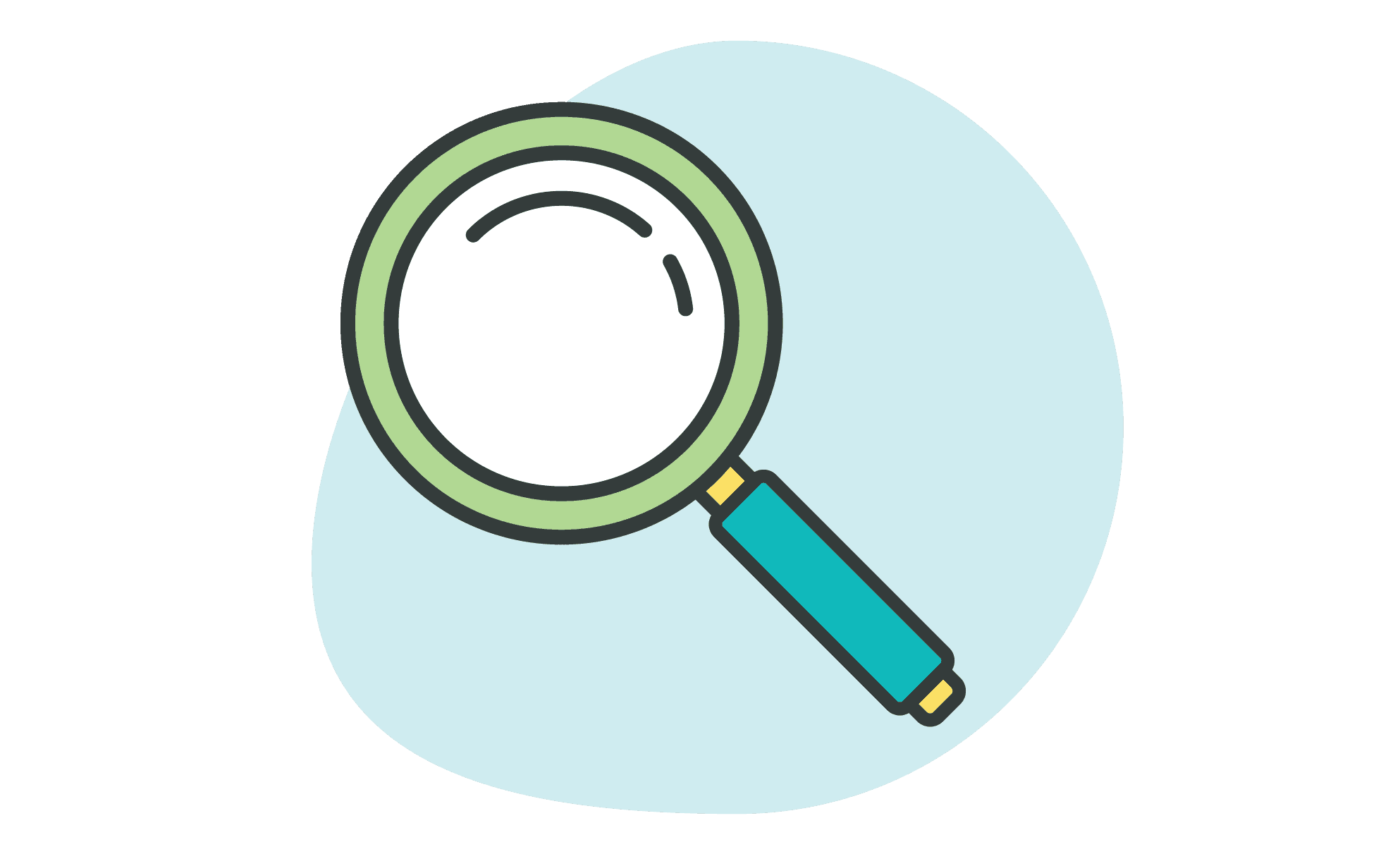 illustration of a blue magnifying glass